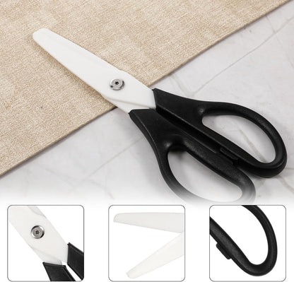 Ceramic Scissors 8" Kitchen Shears Scissors Ceramic Blade Kitchen Scissor All Purpose Cooking Shears for Kitchens Office School Crafting (Black)