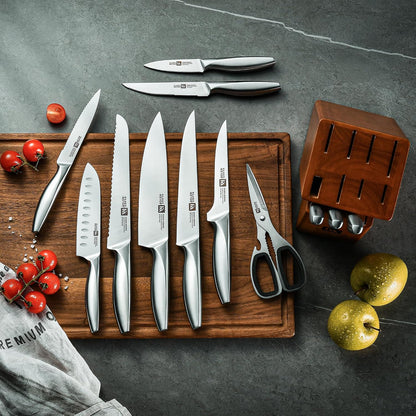 Eisen 13 Piece Stainless Steel Kitchen Knife Set With Block