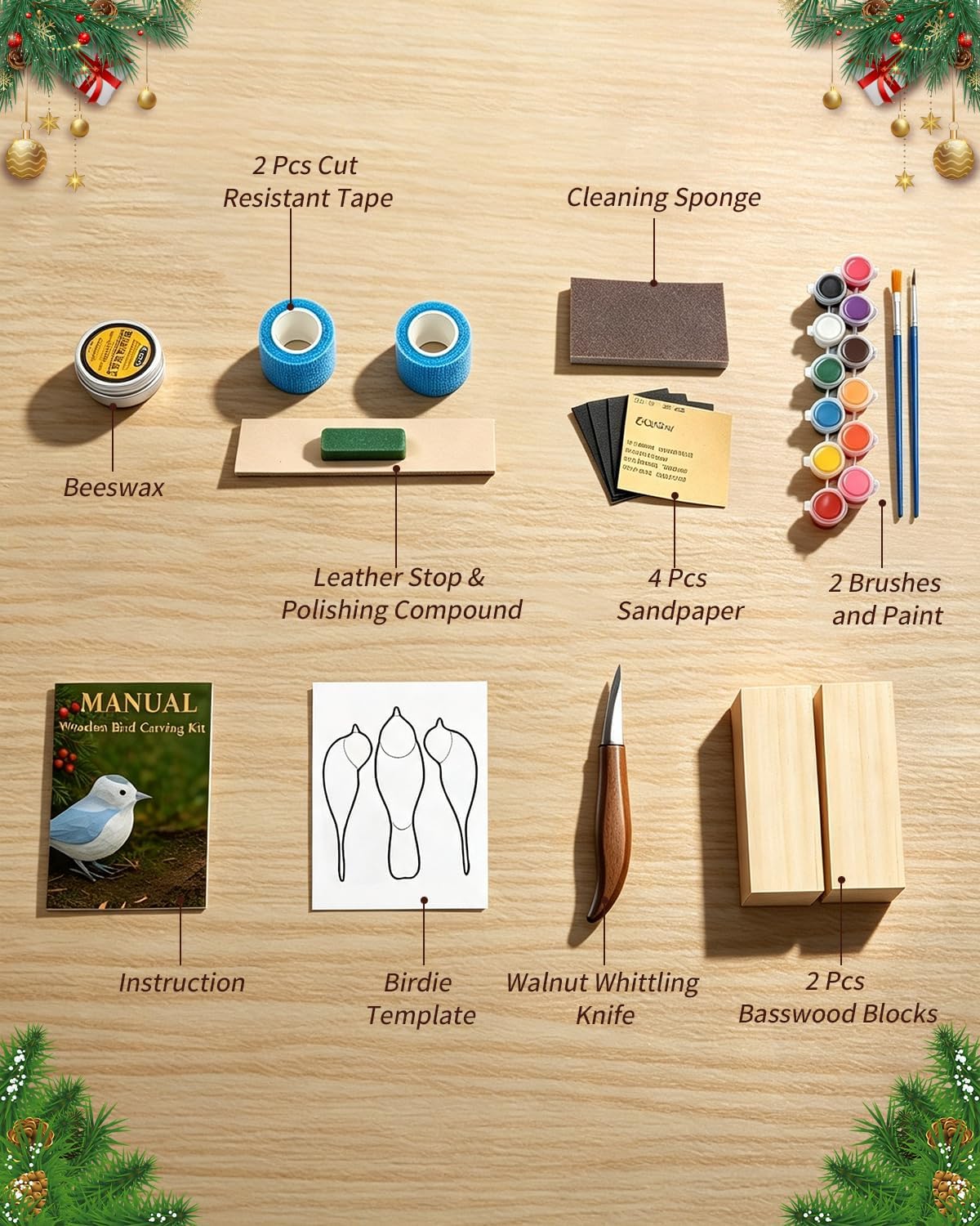Wood Carving Kit Whittling Kit: Wood Carving Knife Tools with Leather Case