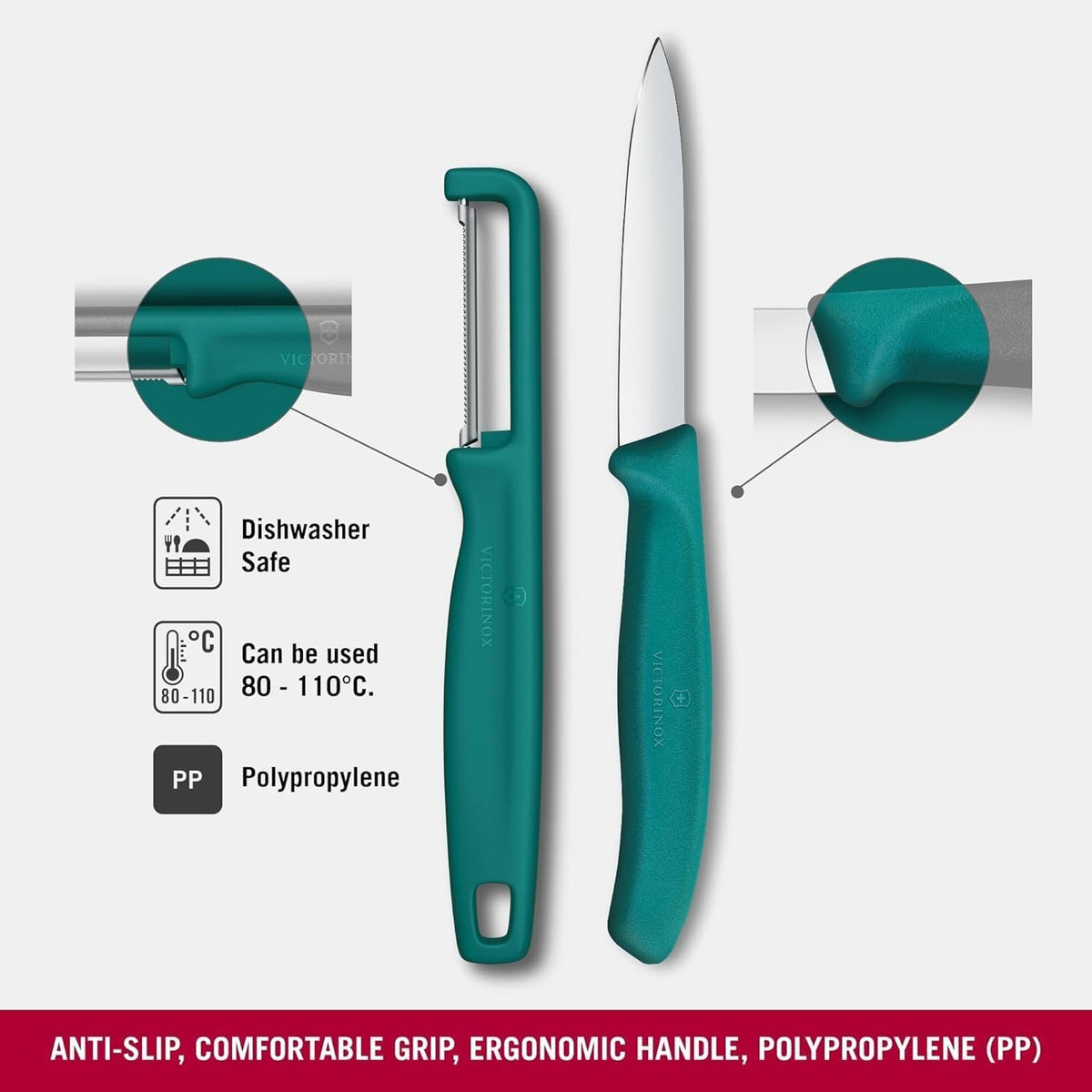 Swiss Classic 2 Piece Paring Knife Set, Serrated & Straight Edge