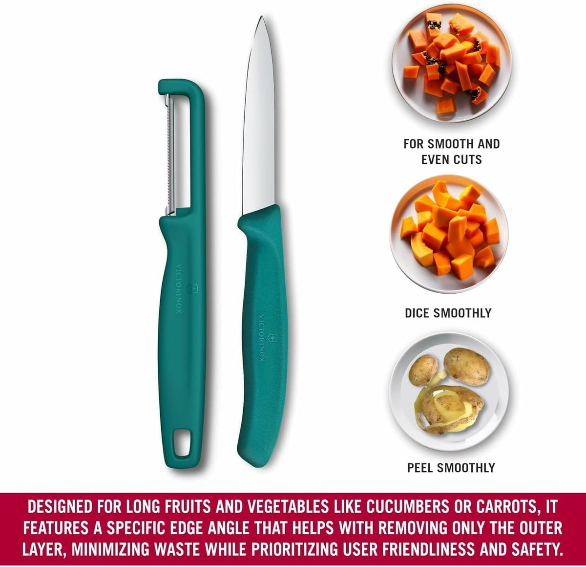 Swiss Classic 2 Piece Paring Knife Set, Serrated & Straight Edge