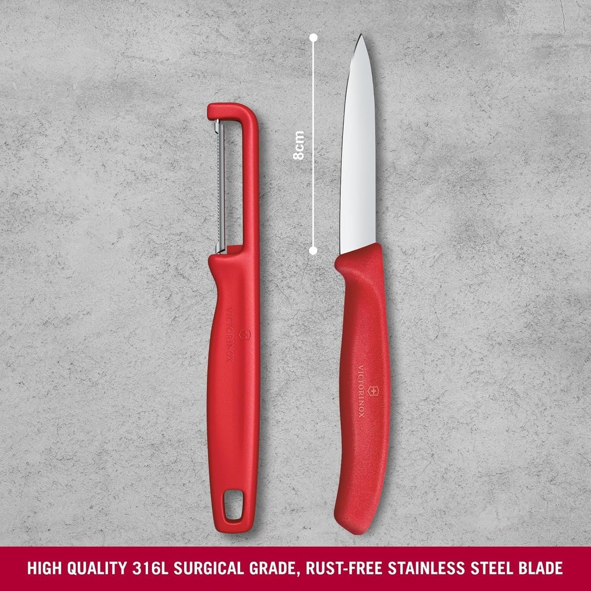 Swiss Classic 2 Piece Paring Knife Set, Serrated & Straight Edge