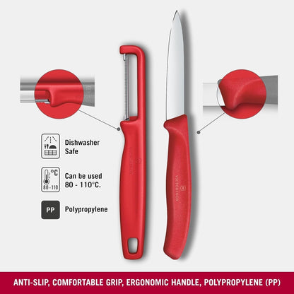 Swiss Classic 2 Piece Paring Knife Set, Serrated & Straight Edge