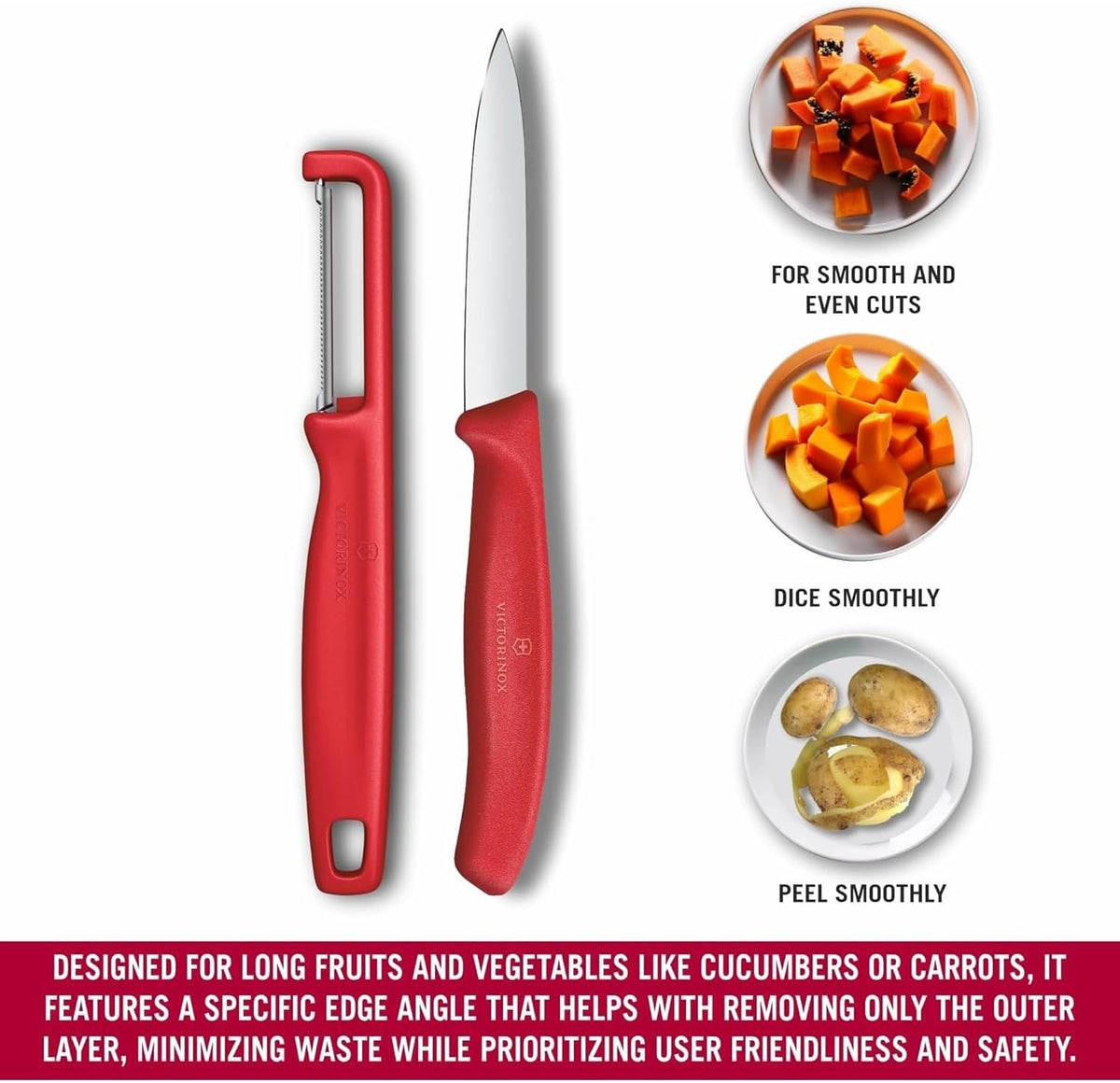 Swiss Classic 2 Piece Paring Knife Set, Serrated & Straight Edge