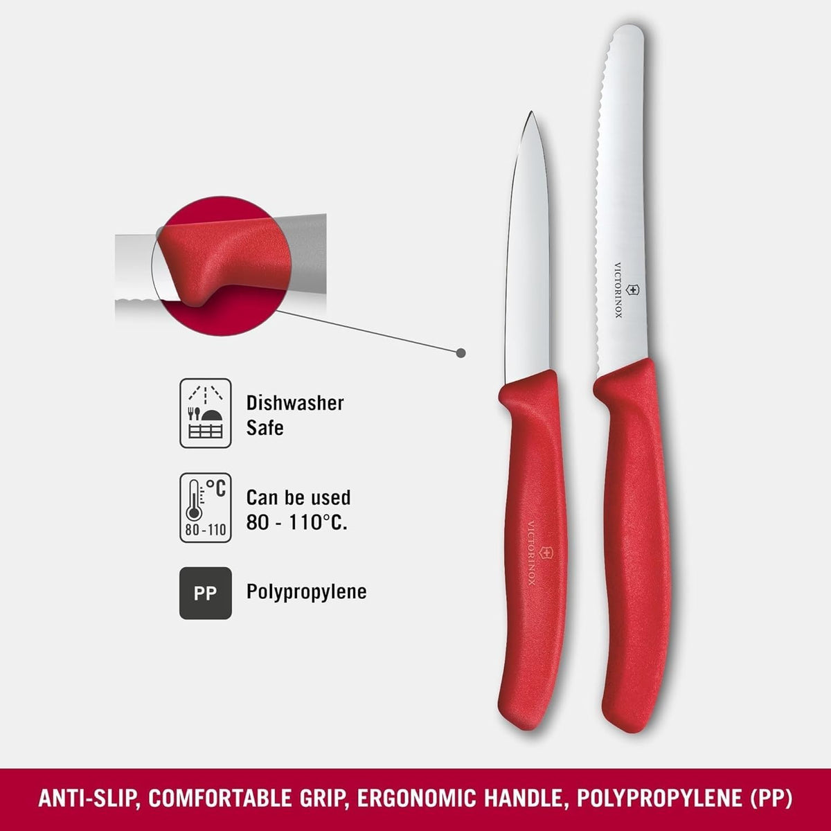 Swiss Classic 2 Piece Paring Knife Set, Serrated & Straight Edge