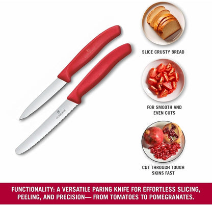 Swiss Classic 2 Piece Paring Knife Set, Serrated & Straight Edge