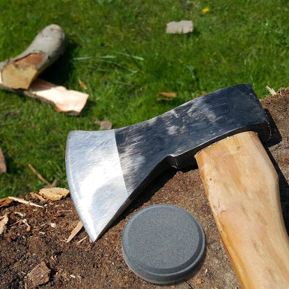 Axe File Sharpener Set, 120 and 240 Grit Multi Purpose Hatchet Axe Sharpening Stone and 7 Inch Rectangular Cut Tools, Sharper Disk for Sharpening Dull, Blunt or Tired Edges