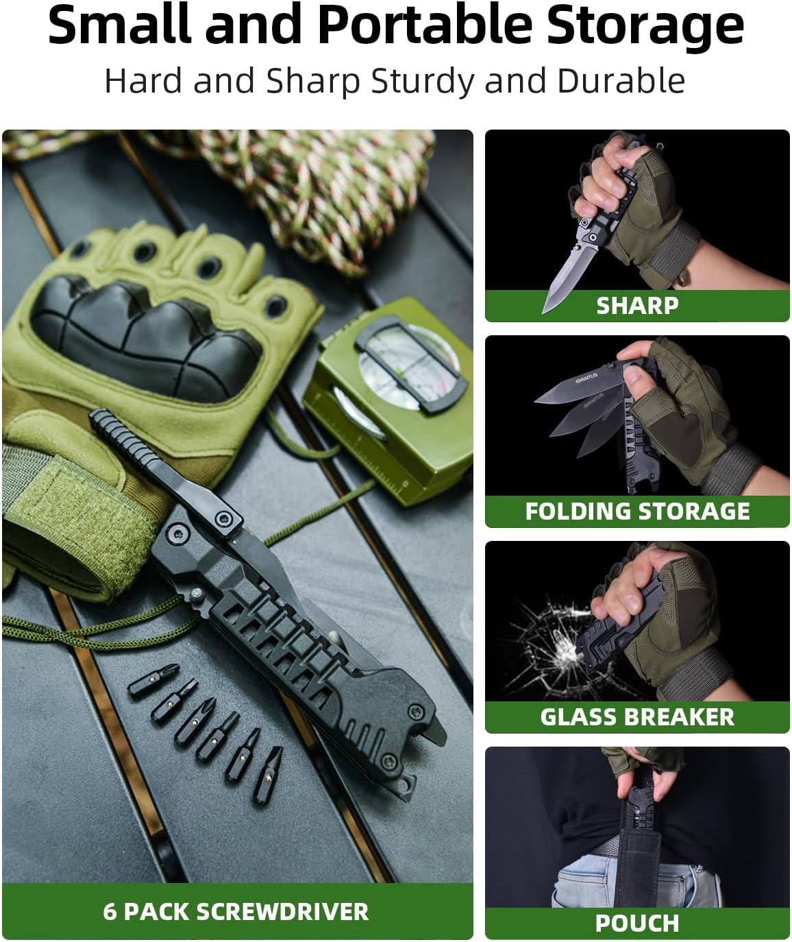 17 in 1 Multitool Knife Fire Starting Stick Bottle Opener Saw for Camping | Screwdrivers Whistle Window Breaker for Hiking, Outdoor, Survival and Everyday Use Gifts for Men Dad