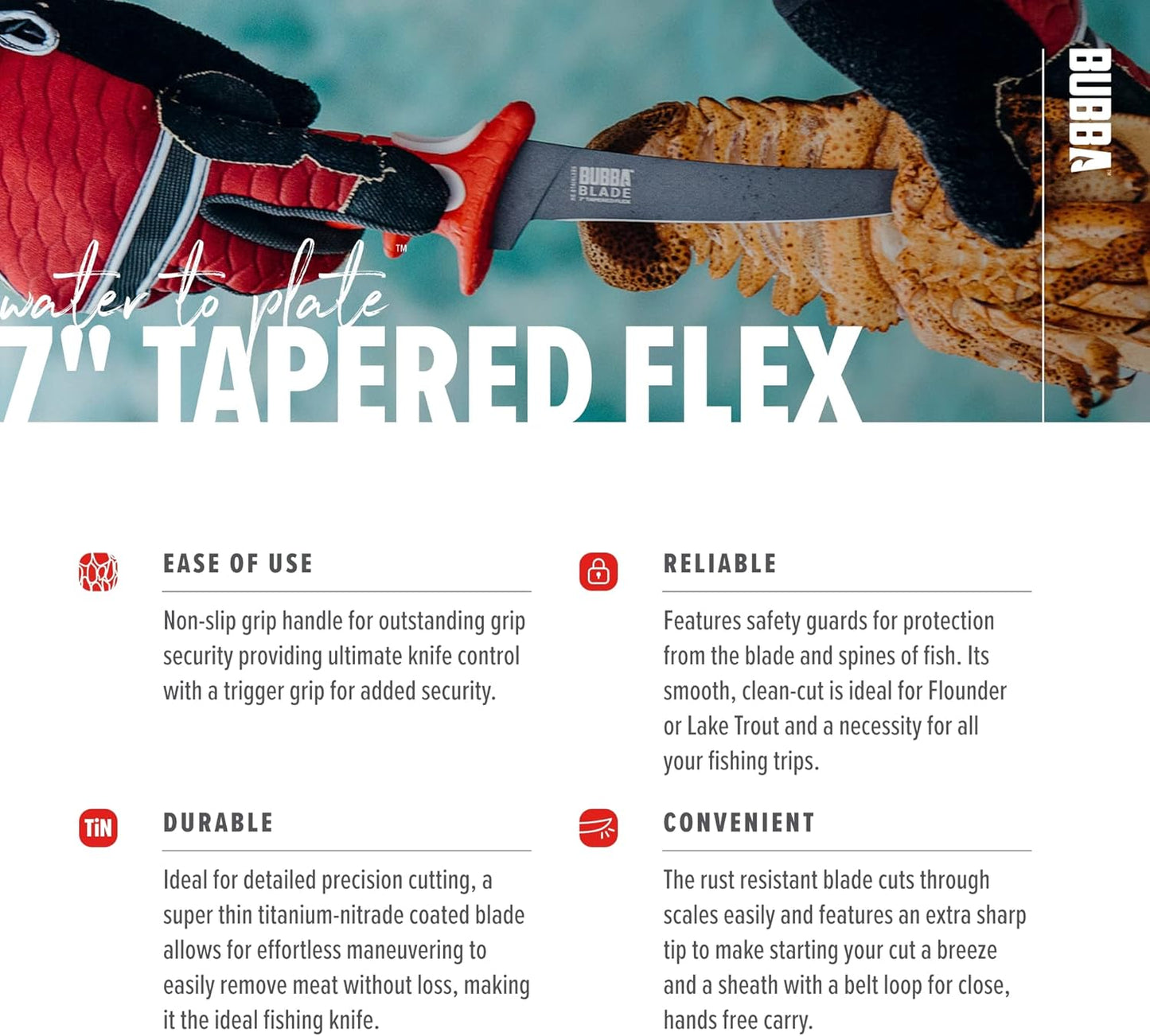 7 Inch Tapered Flex Fillet Fishing Knife