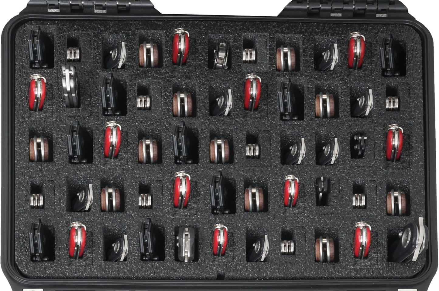55 Folding Knife Case - Hard Sided Travel and Storage Organizer fits a Variety of Folding Knives, Swiss Army, Butterfly & More. Lockable, Rugged, Waterproof