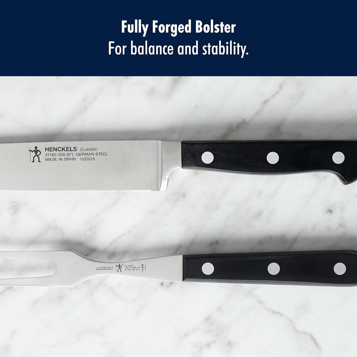Classic Razor-Sharp 2-Piece Carving Set, German Engineered Informed by 100+ Years of Mastery