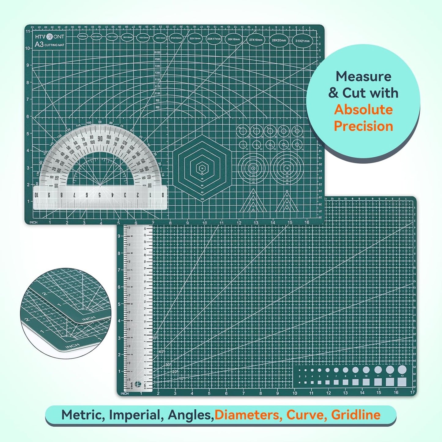 5 Packs Self Healing Cutting Mat- 12" x 18” Double-Sided Cutting Mats for Crafts, A3 High-Density Sewing Mat with Grid for Fabric Quilting Modeling Hobby Scrapbooking Project
