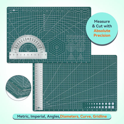 5 Packs Self Healing Cutting Mat- 12" x 18” Double-Sided Cutting Mats for Crafts, A3 High-Density Sewing Mat with Grid for Fabric Quilting Modeling Hobby Scrapbooking Project