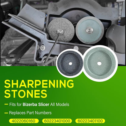 4022060160 Sharpening Stones Grinder Sharpening and Honing Stone Set Fits for Bizerba Slicer All Models, Replaces for 60223401000, 60223401100