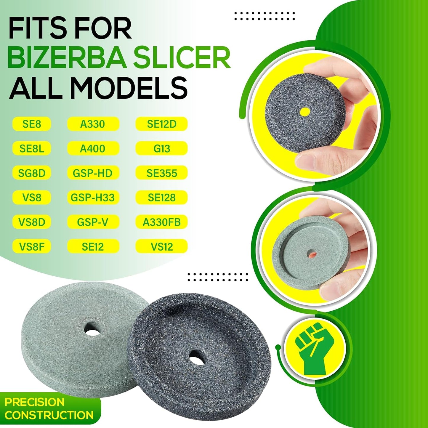 4022060160 Sharpening Stones Grinder Sharpening and Honing Stone Set Fits for Bizerba Slicer All Models, Replaces for 60223401000, 60223401100