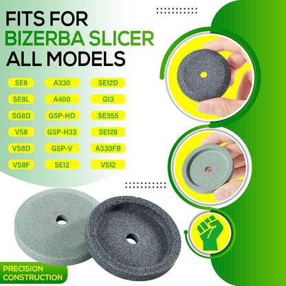 4022060160 Sharpening Stones Grinder Sharpening and Honing Stone Set Fits for Bizerba Slicer All Models, Replaces for 60223401000, 60223401100