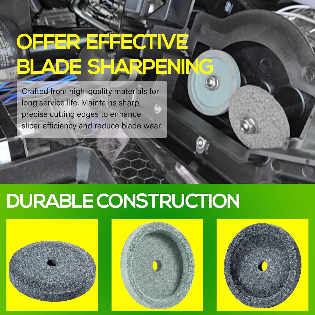 4022060160 Sharpening Stones Grinder Sharpening and Honing Stone Set Fits for Bizerba Slicer All Models, Replaces for 60223401000, 60223401100