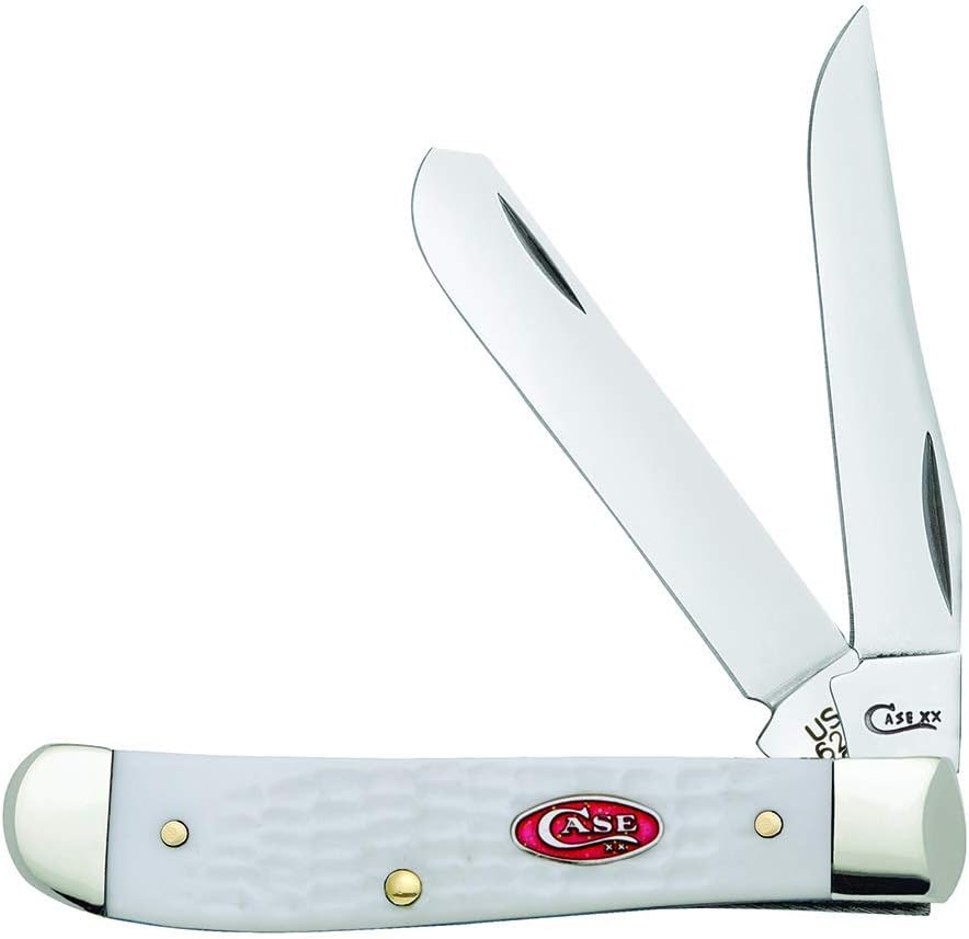 Case WR XX Pocket Knife Sparxx White Jigged Synthetic Mini Trapper Item #60186 - (6207 SS) - Length Closed: 3 1/2 Inches