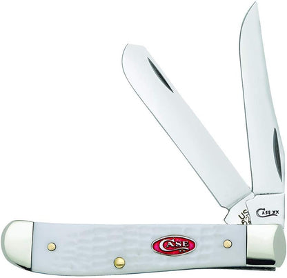 Case WR XX Pocket Knife Sparxx White Jigged Synthetic Mini Trapper Item #60186 - (6207 SS) - Length Closed: 3 1/2 Inches