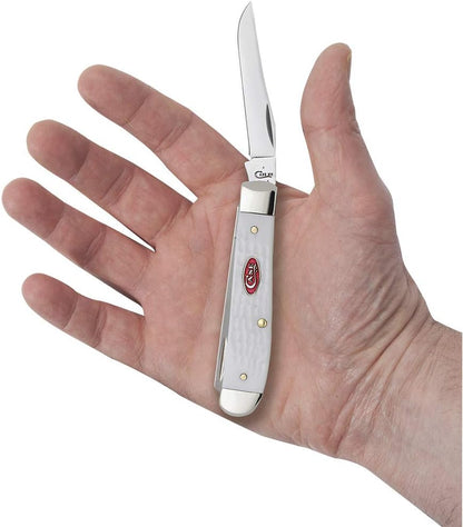 Case WR XX Pocket Knife Sparxx White Jigged Synthetic Mini Trapper Item #60186 - (6207 SS) - Length Closed: 3 1/2 Inches