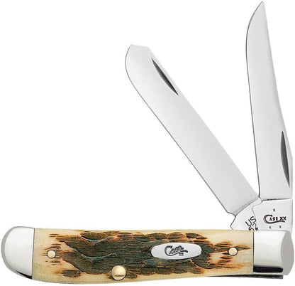 Case WR XX Pocket Knife Sparxx White Jigged Synthetic Mini Trapper Item #60186 - (6207 SS) - Length Closed: 3 1/2 Inches