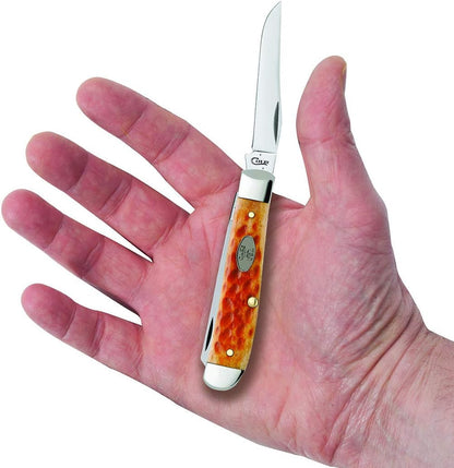 Case WR XX Pocket Knife Sparxx White Jigged Synthetic Mini Trapper Item #60186 - (6207 SS) - Length Closed: 3 1/2 Inches