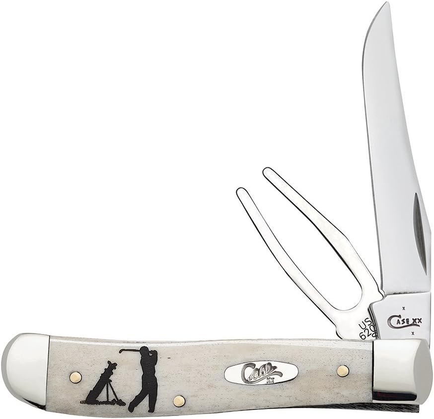 Case WR XX Pocket Knife Sparxx White Jigged Synthetic Mini Trapper Item #60186 - (6207 SS) - Length Closed: 3 1/2 Inches