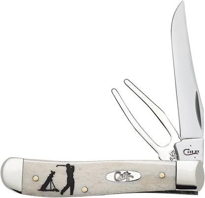 Case WR XX Pocket Knife Sparxx White Jigged Synthetic Mini Trapper Item #60186 - (6207 SS) - Length Closed: 3 1/2 Inches