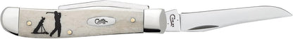 Case WR XX Pocket Knife Sparxx White Jigged Synthetic Mini Trapper Item #60186 - (6207 SS) - Length Closed: 3 1/2 Inches