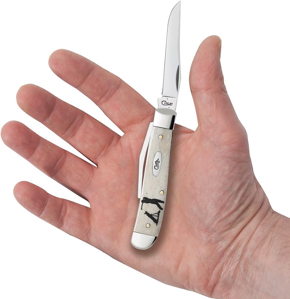 Case WR XX Pocket Knife Sparxx White Jigged Synthetic Mini Trapper Item #60186 - (6207 SS) - Length Closed: 3 1/2 Inches