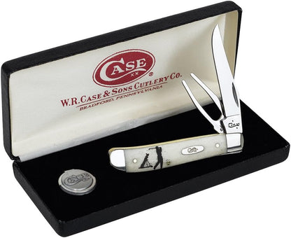 Case WR XX Pocket Knife Sparxx White Jigged Synthetic Mini Trapper Item #60186 - (6207 SS) - Length Closed: 3 1/2 Inches