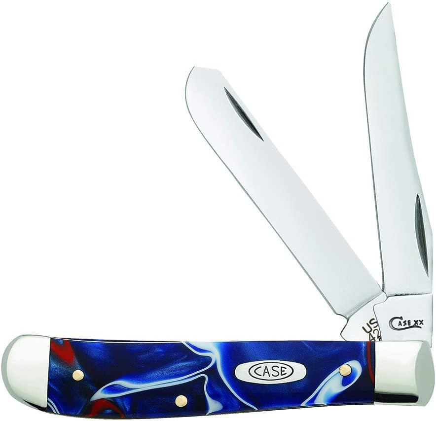 Case WR XX Pocket Knife Sparxx White Jigged Synthetic Mini Trapper Item #60186 - (6207 SS) - Length Closed: 3 1/2 Inches