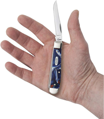 Case WR XX Pocket Knife Sparxx White Jigged Synthetic Mini Trapper Item #60186 - (6207 SS) - Length Closed: 3 1/2 Inches