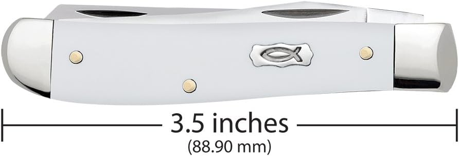 Case WR XX Pocket Knife Sparxx White Jigged Synthetic Mini Trapper Item #60186 - (6207 SS) - Length Closed: 3 1/2 Inches