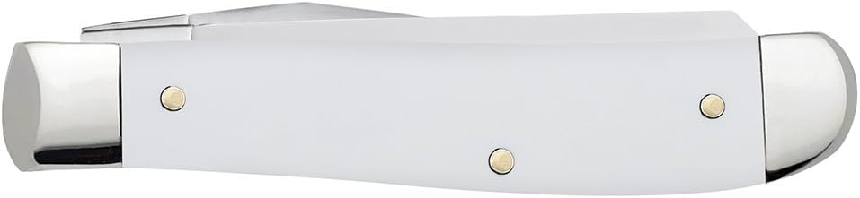 Case WR XX Pocket Knife Sparxx White Jigged Synthetic Mini Trapper Item #60186 - (6207 SS) - Length Closed: 3 1/2 Inches