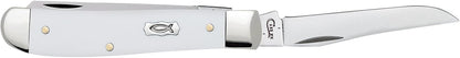 Case WR XX Pocket Knife Sparxx White Jigged Synthetic Mini Trapper Item #60186 - (6207 SS) - Length Closed: 3 1/2 Inches