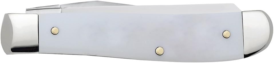 Case WR XX Pocket Knife Sparxx White Jigged Synthetic Mini Trapper Item #60186 - (6207 SS) - Length Closed: 3 1/2 Inches