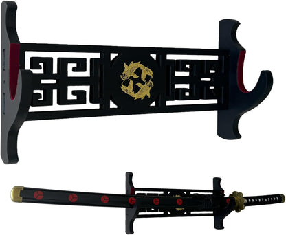 katana Sword Wall Mount Holder 5 Tier Velvet Padded Samurai Sword Display Rack Wakizashi Sword Stand Zoro Animation Sword Display