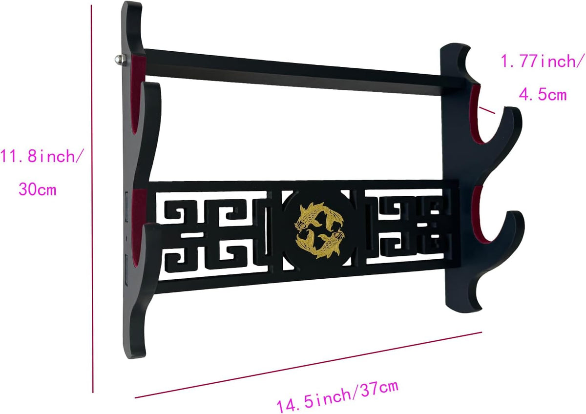 katana Sword Wall Mount Holder 5 Tier Velvet Padded Samurai Sword Display Rack Wakizashi Sword Stand Zoro Animation Sword Display