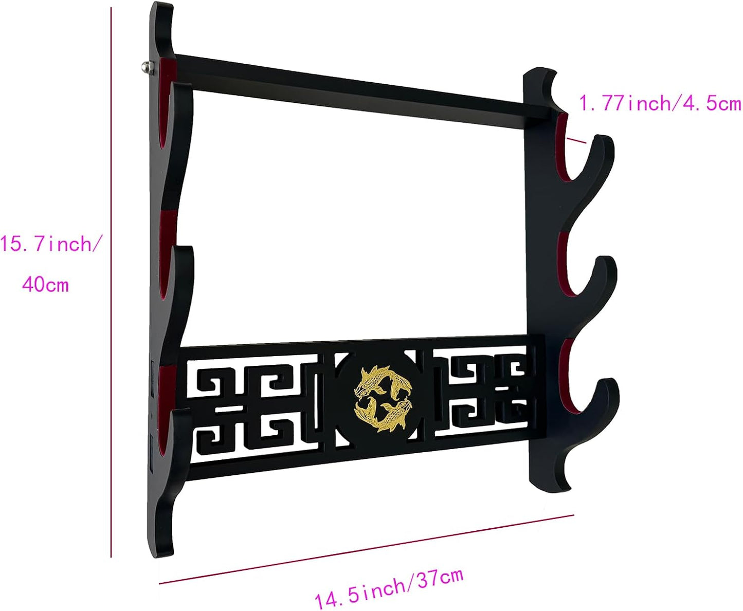 katana Sword Wall Mount Holder 5 Tier Velvet Padded Samurai Sword Display Rack Wakizashi Sword Stand Zoro Animation Sword Display