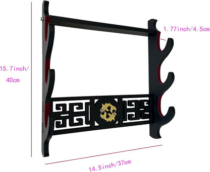 katana Sword Wall Mount Holder 5 Tier Velvet Padded Samurai Sword Display Rack Wakizashi Sword Stand Zoro Animation Sword Display