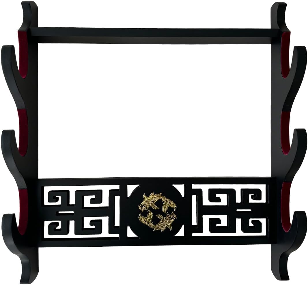 katana Sword Wall Mount Holder 5 Tier Velvet Padded Samurai Sword Display Rack Wakizashi Sword Stand Zoro Animation Sword Display