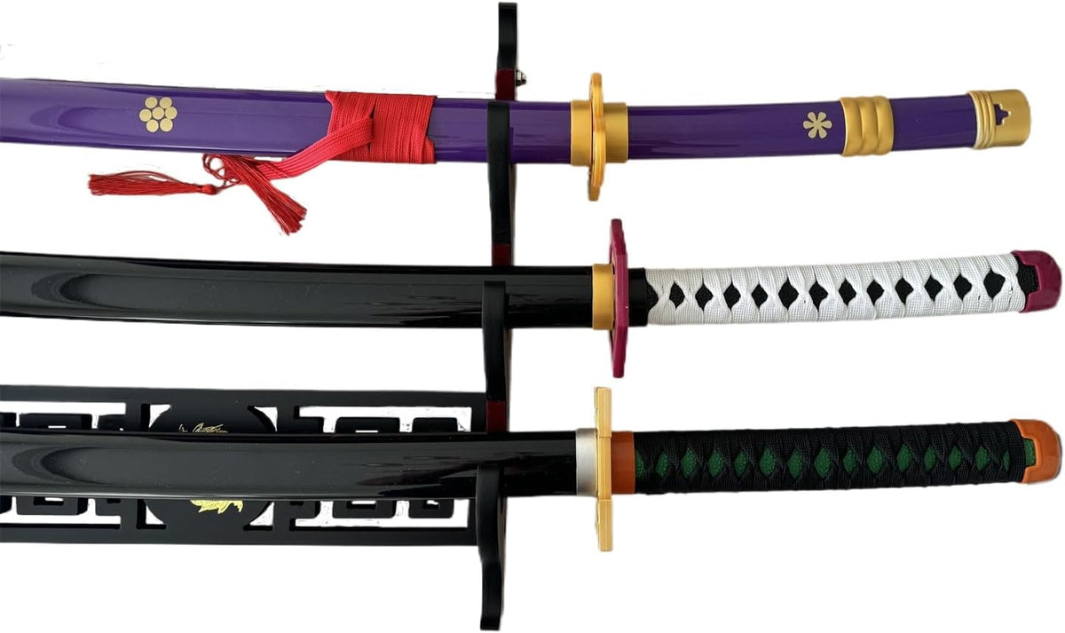 katana Sword Wall Mount Holder 5 Tier Velvet Padded Samurai Sword Display Rack Wakizashi Sword Stand Zoro Animation Sword Display