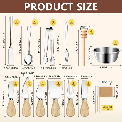 Charcuterie Boards Accessories Gold Charcuterie Utensils Cheese Butter Spreader Knife Set Small Serving Tongs Forks and Spoons Dipping Bowls Honey Dippers Toothpick Flags for Party Platter Appetizers