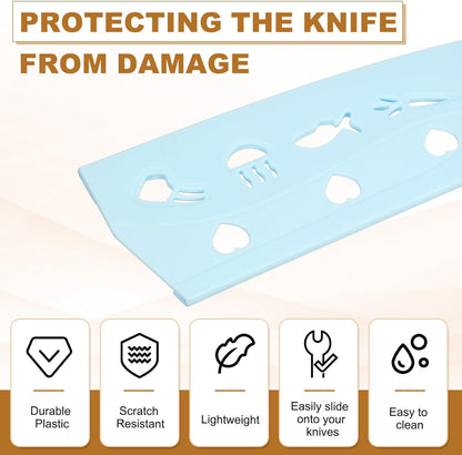 3Pcs Plastic Safety Knife Cover Sleeves for 7" Nakiri Knife, Chopping Knives Guard Blade Protector Universal Knife Sheath for Kitchen Bar, Green