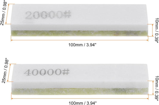 2pcs Knife Sharpening Stone Set 10000/20000/40000 Grit Rectangle Knife Sharpening Stone Sharpener Whetstone for Knives Scissors Kitchen Sharpen Tools