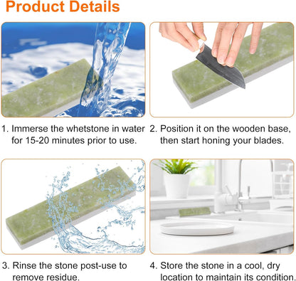 2pcs Knife Sharpening Stone Set 10000/20000/40000 Grit Rectangle Knife Sharpening Stone Sharpener Whetstone for Knives Scissors Kitchen Sharpen Tools