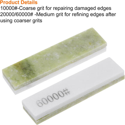 2pcs Knife Sharpening Stone Set 10000/20000/40000 Grit Rectangle Knife Sharpening Stone Sharpener Whetstone for Knives Scissors Kitchen Sharpen Tools