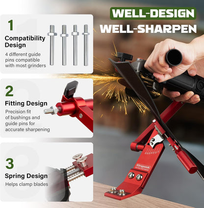 Lawn Mower Blade Sharpener, Lawnmower Blade Sharpening Tool with Blade Balancer, Blade Sharpner Kit
