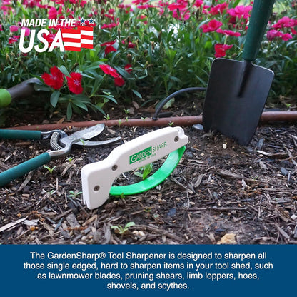 AccuSharp Garden Tool Sharpener, Diamond-Honed Tungsten Carbide Blades, Restores, Repairs, Sharpens & Hones Lawnmower Blades, Secateurs, Limb Loppers, Hoes, Shovels, and Scythes